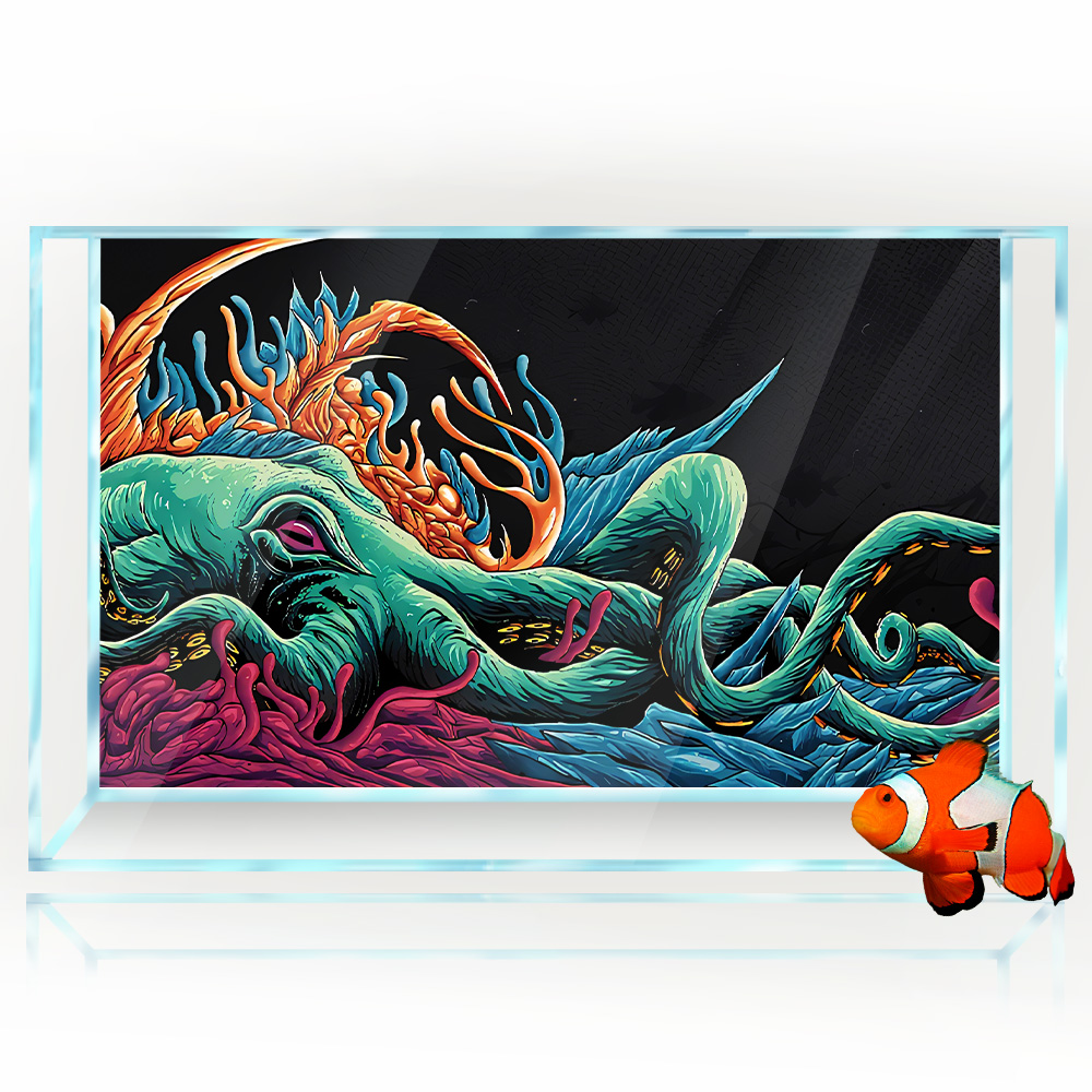 Наклейка на фон для аквариума- – обзор и цена Aquarium Fish Monster